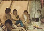 Cree Indian tent interior