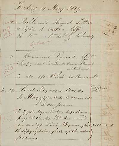 page from ledger