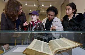 visitors at display