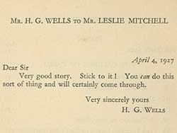 H G Wells letter