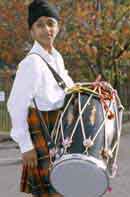 Photo of boy wearing Sikh tartan