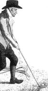 Drawing of golfer poised to take a swing