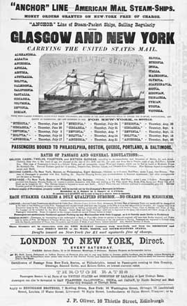 Poster with passenger liner information