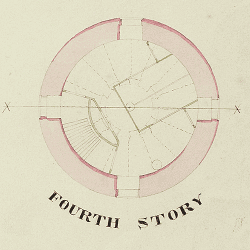 Plan of the bedroom on the fourth storey of the lighthouse