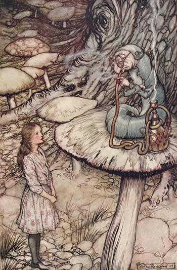 Alice with the caterpillar