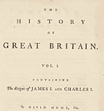 Title page of Hume's history of Britain