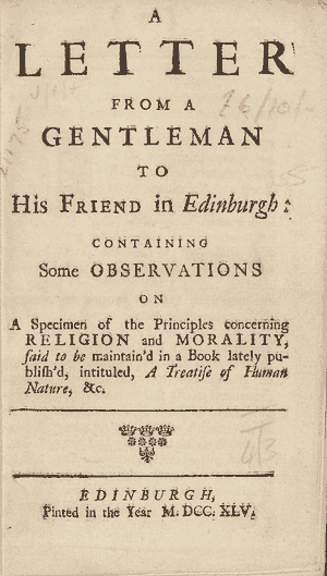 Title page of 'A letter from a gentleman'