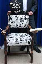 Empty chair symbolising persecuted writers