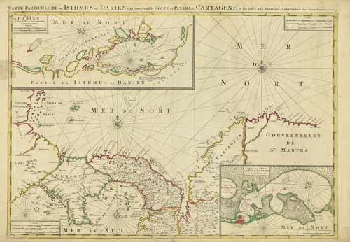 Colour map showing Darien in Gulf of Panama