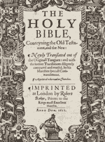 Detail from title page of 'The Holy Bible'