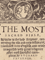 Detail from Tavener's Bible title page