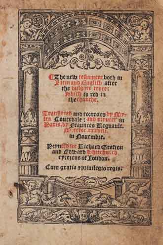 Title page from the first Bible in English