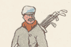 Watercolour illustration of golfer