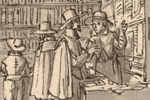 Illustration of bookshop interior