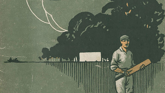 A cricketer in a field
