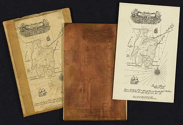Engraved map and copperplate