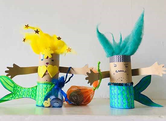 Craft mermaid and merman