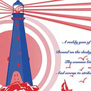Lighthouse and whale artwork