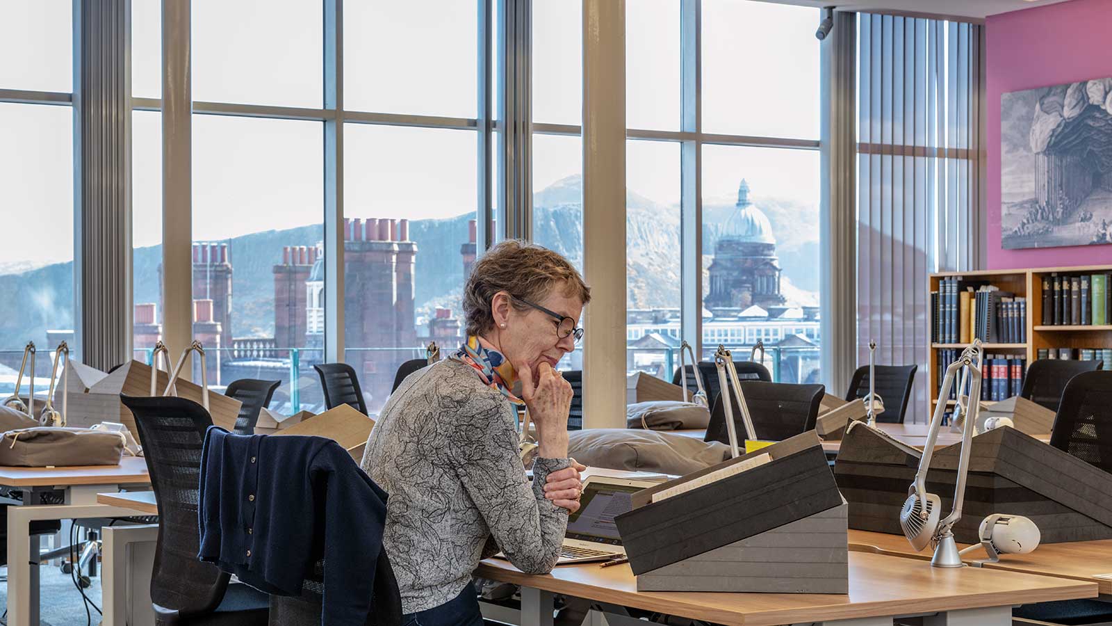 A reader consults material in the Special CollectionsReading Room
