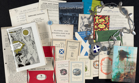 Lots of ephemera from the Saltire Society including books, pamphlets and a chain.