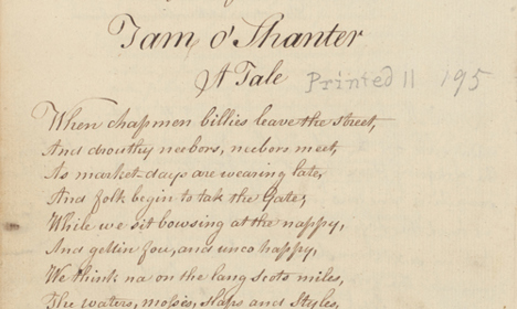 Handwritten version of 'Tam O'Shanter'.