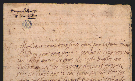 First page of Mary Queen of Scots' last letter.