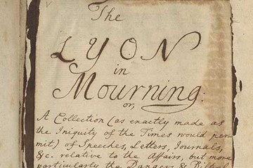 'The Lyon in Mourning' on manuscript title page