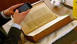 Taking a photo of a book with a phone