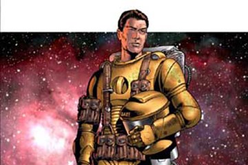 Graphic of a man in a space suit.