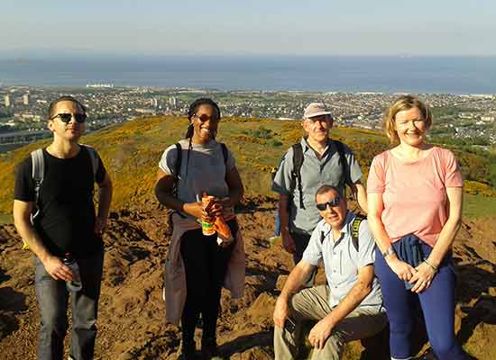 Library staff at top of Arthur's Seat