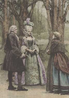 Jeanie Deans standing in front of the Queen