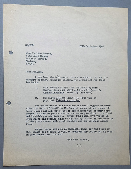 A typed letter from 1962 from Leeston to Berwick.