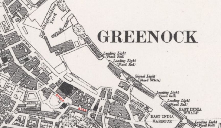 Map of Greenock.