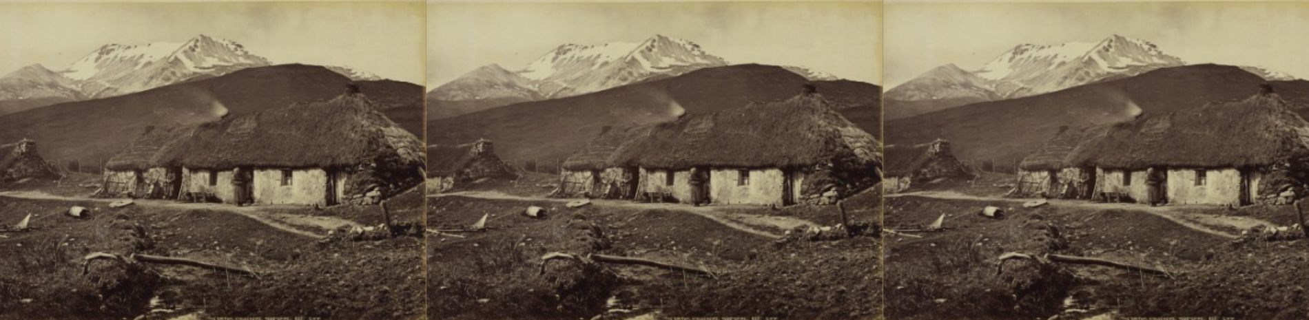 An old photo of a house in Kinlochewe in Ross-shire.