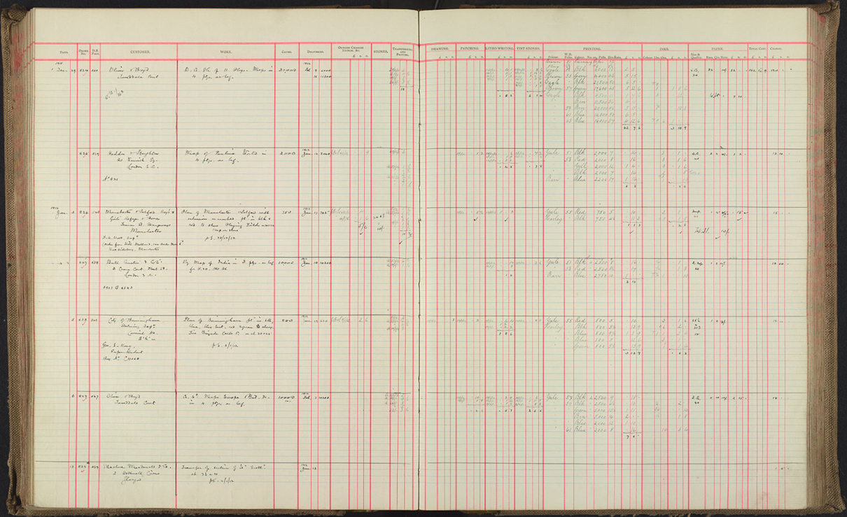 A handwritten account book filled out.