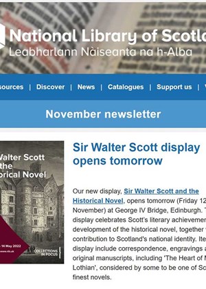 Screenshot of the Library email newsletter