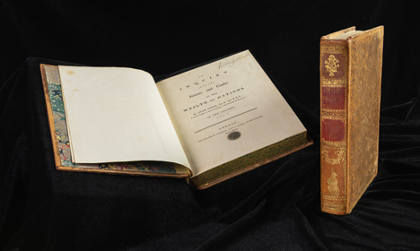 'The Wealth of Nations' book by Adam Smith open on the title page.