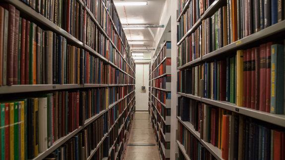 Stacks full of books.