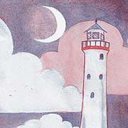Lighthouse and moon