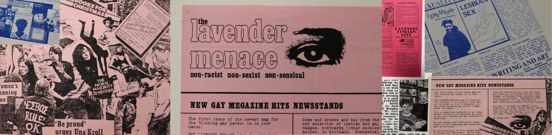 A collage of Lavender Menace reading lists.