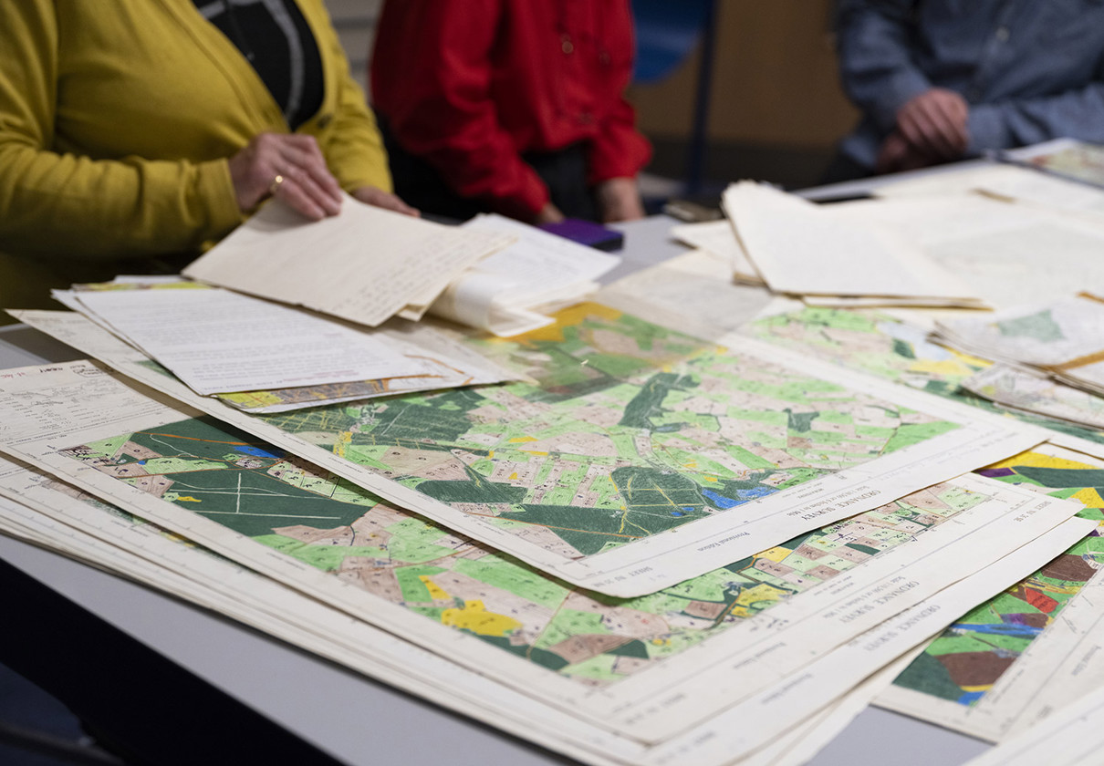 Maps on a table.