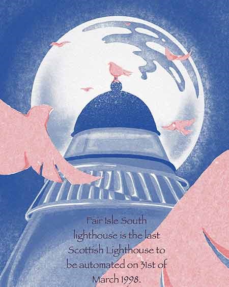 Fair Isle lighthouse artwork
