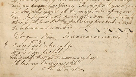 Handwritten manuscript by Robert Burns