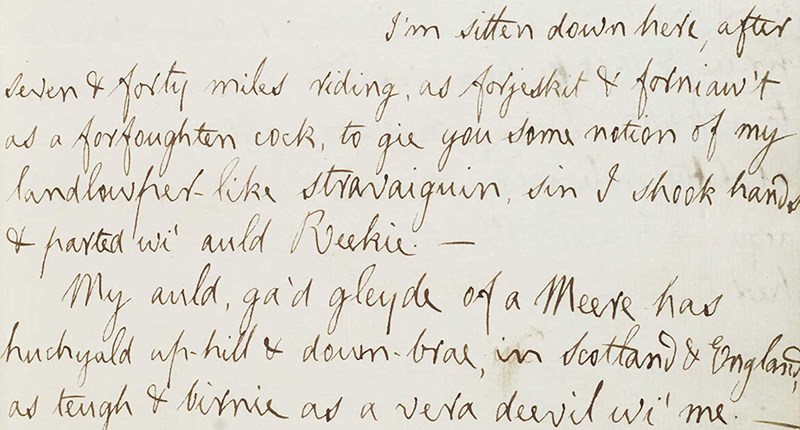 Detail of handwritten letter