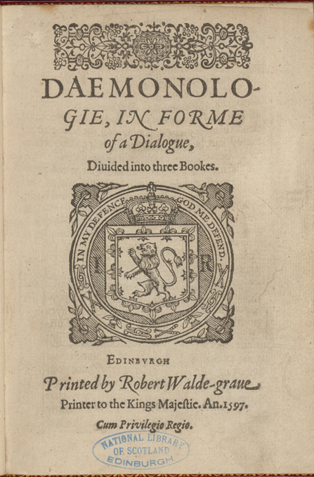 Title page for 'Daemonologie'.