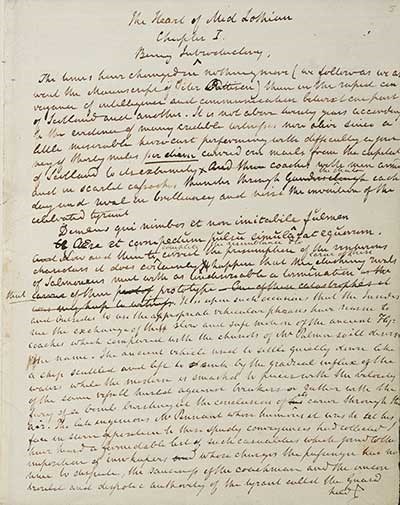 Manuscript for 'Heart of Midlothian'