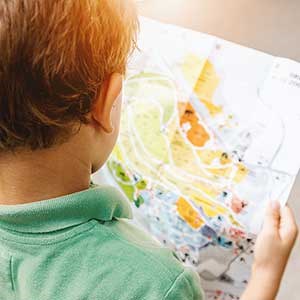 Child with map