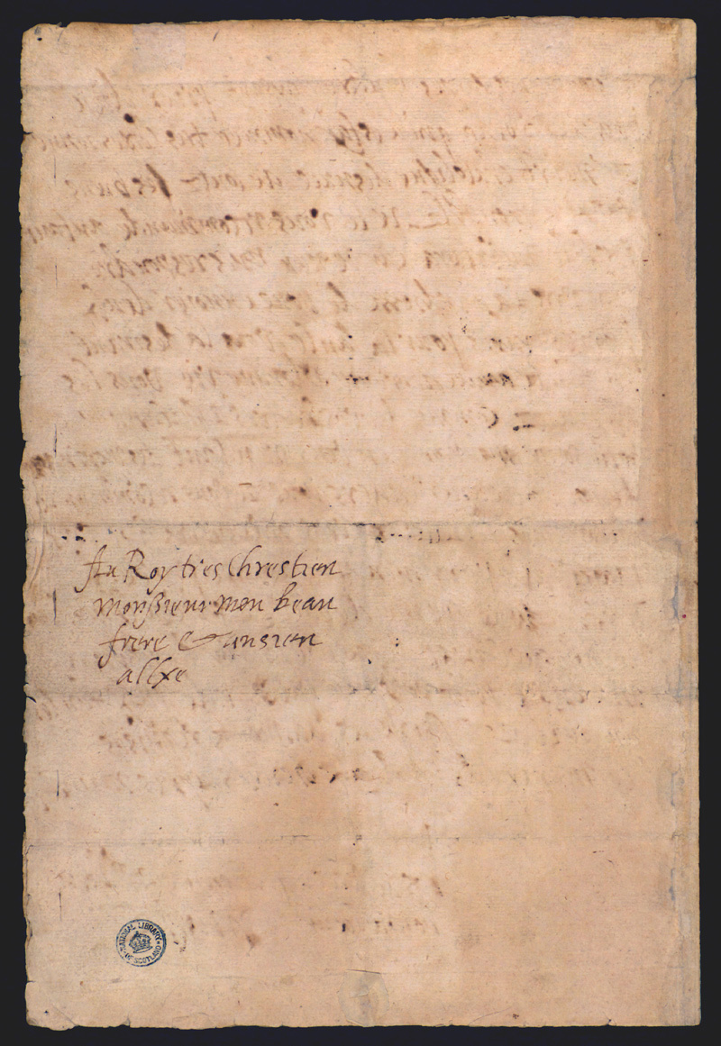 The last page of Mary Queen of Scots' last letter.