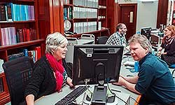 People at enquiry desk