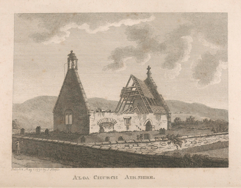 Drawing of the ruins of a church.